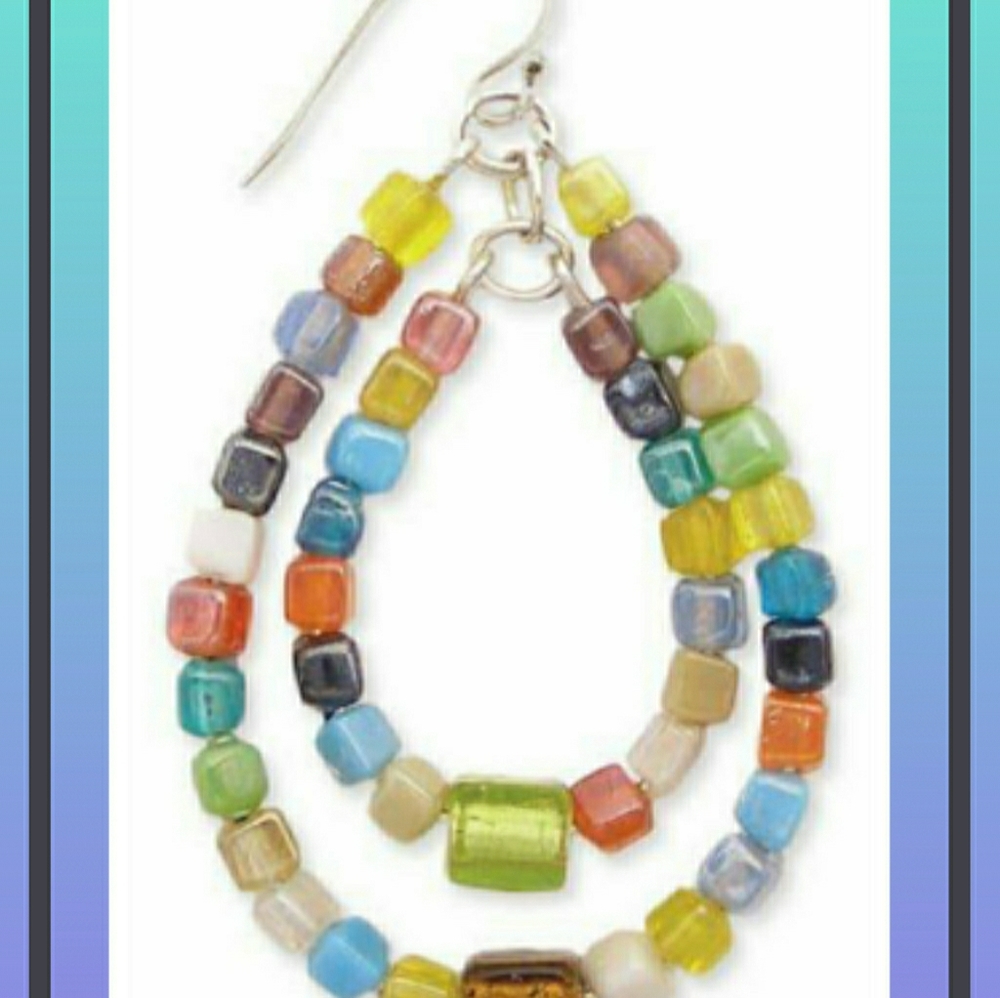 Mosaic Bead Teardrop Earring